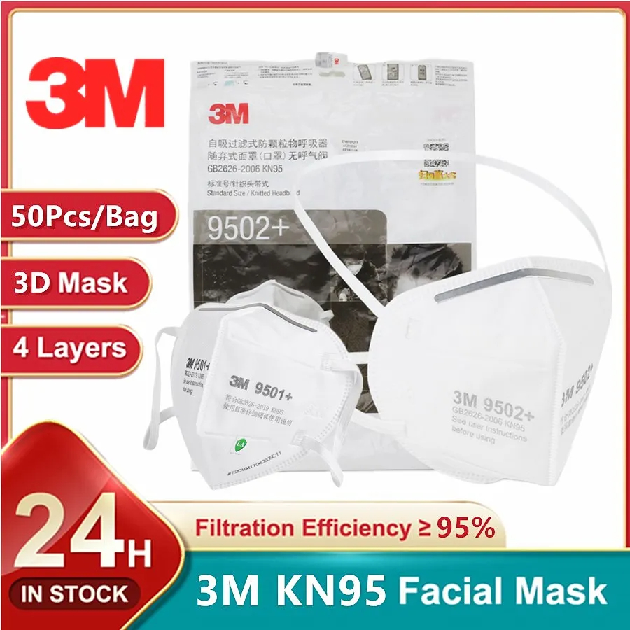 3M Mask 9502+ - Maska na twarz 3M KN95 9501+/9502+