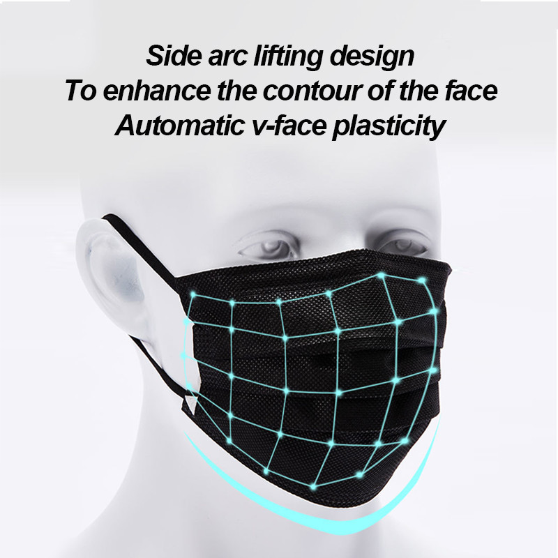 100-400 szt. Czarnych masek je – Disposable Surgical Mask recenzja i cena
